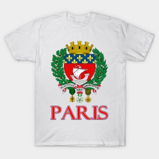 Paris, France - Coat of Arms Design T-Shirt